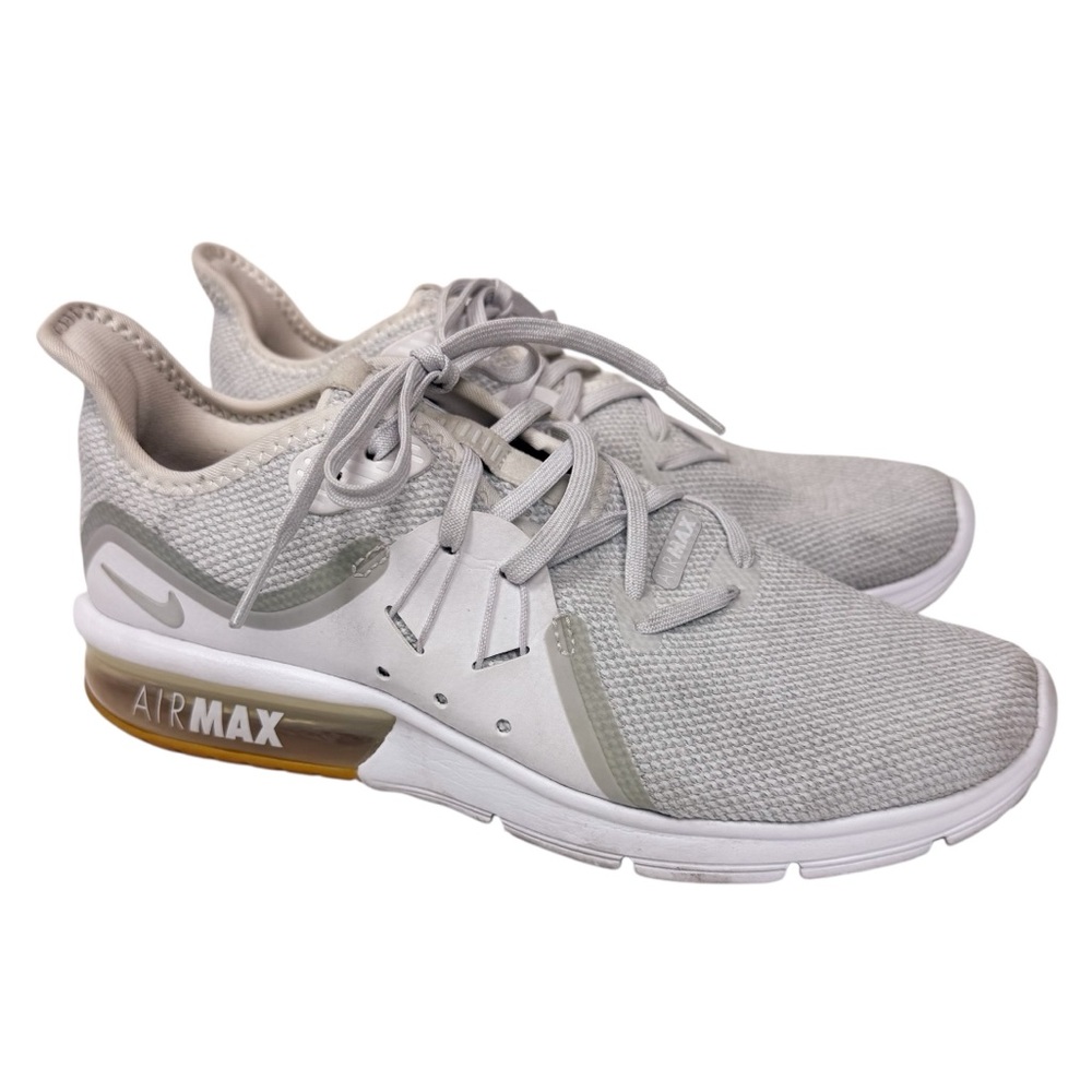 Nike Air Max Sequent 3 Running Sneakers White Platinum Gray Womens Size 8 - Picture 2 of 14